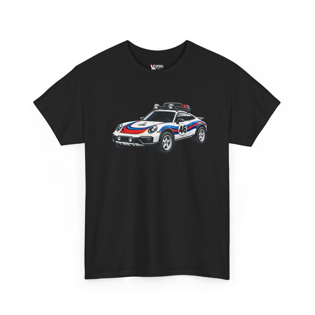 Racing Porsche 911 "Dakar" — Retro Rally Car Graphic Shirt