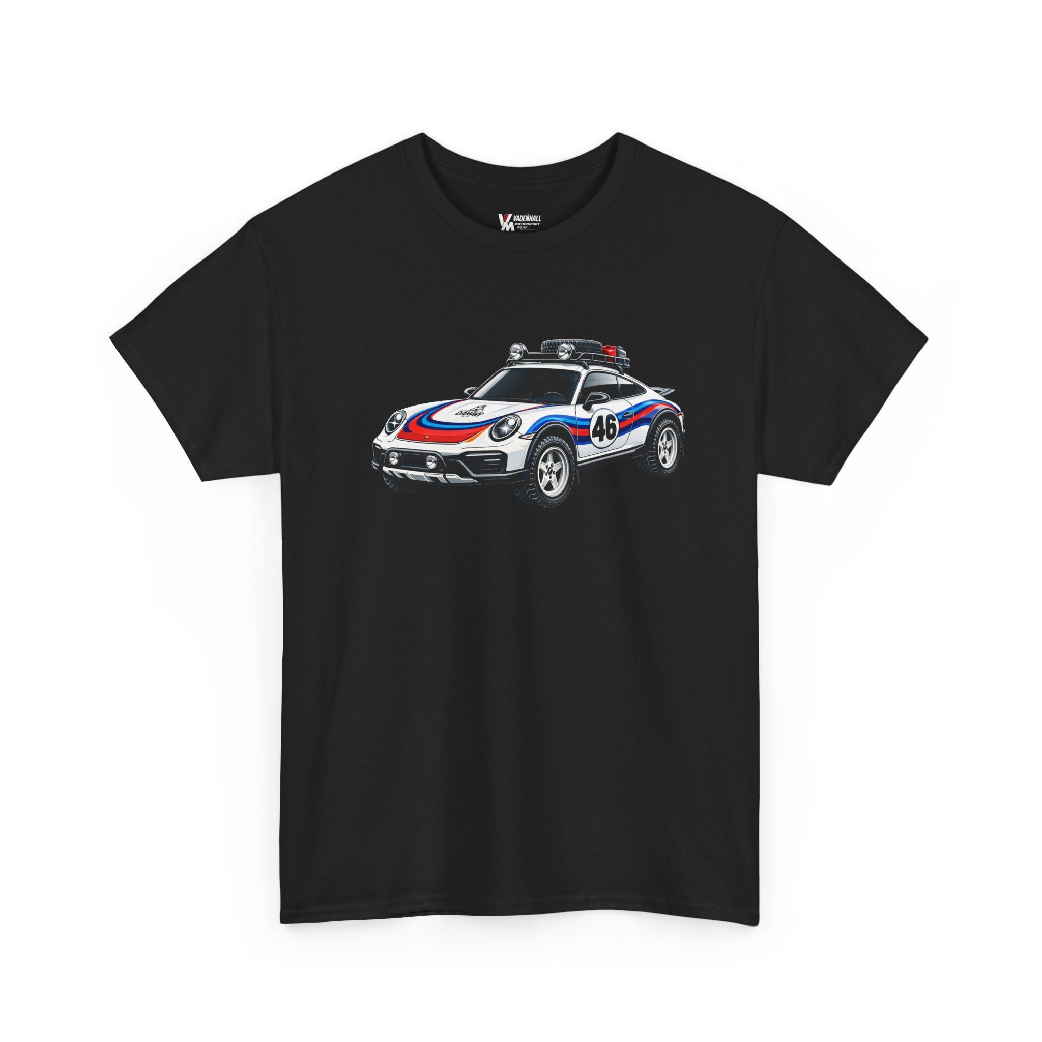 Racing Porsche 911 "Dakar" — Retro Rally Car Graphic Shirt