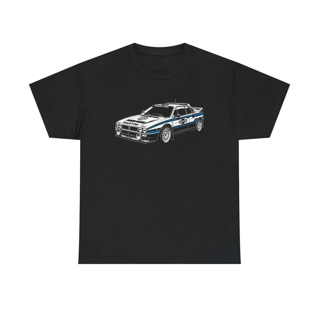 Vintage Lancia 037 Rally Car with Martini Racing inspired livery