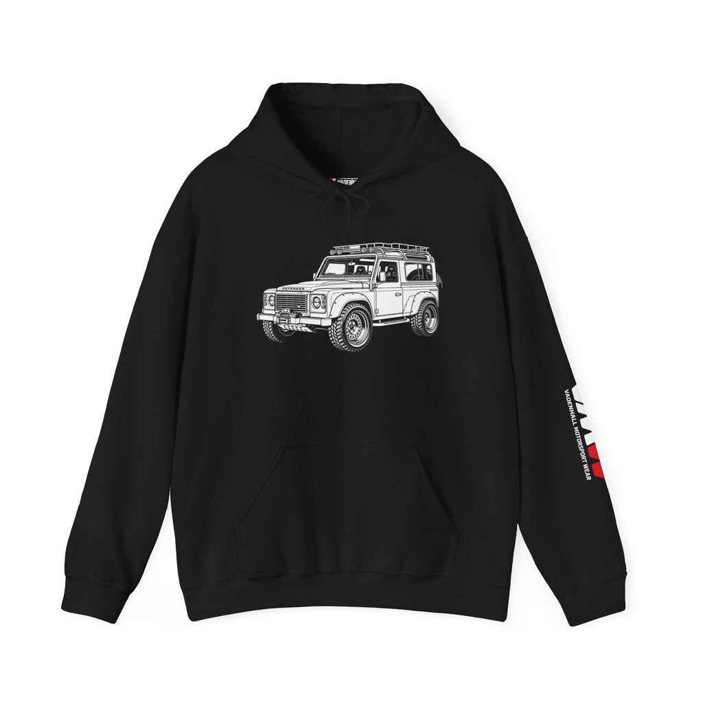 Land Rover Defender Hoodie — Vintage SUV Graphic Pullover