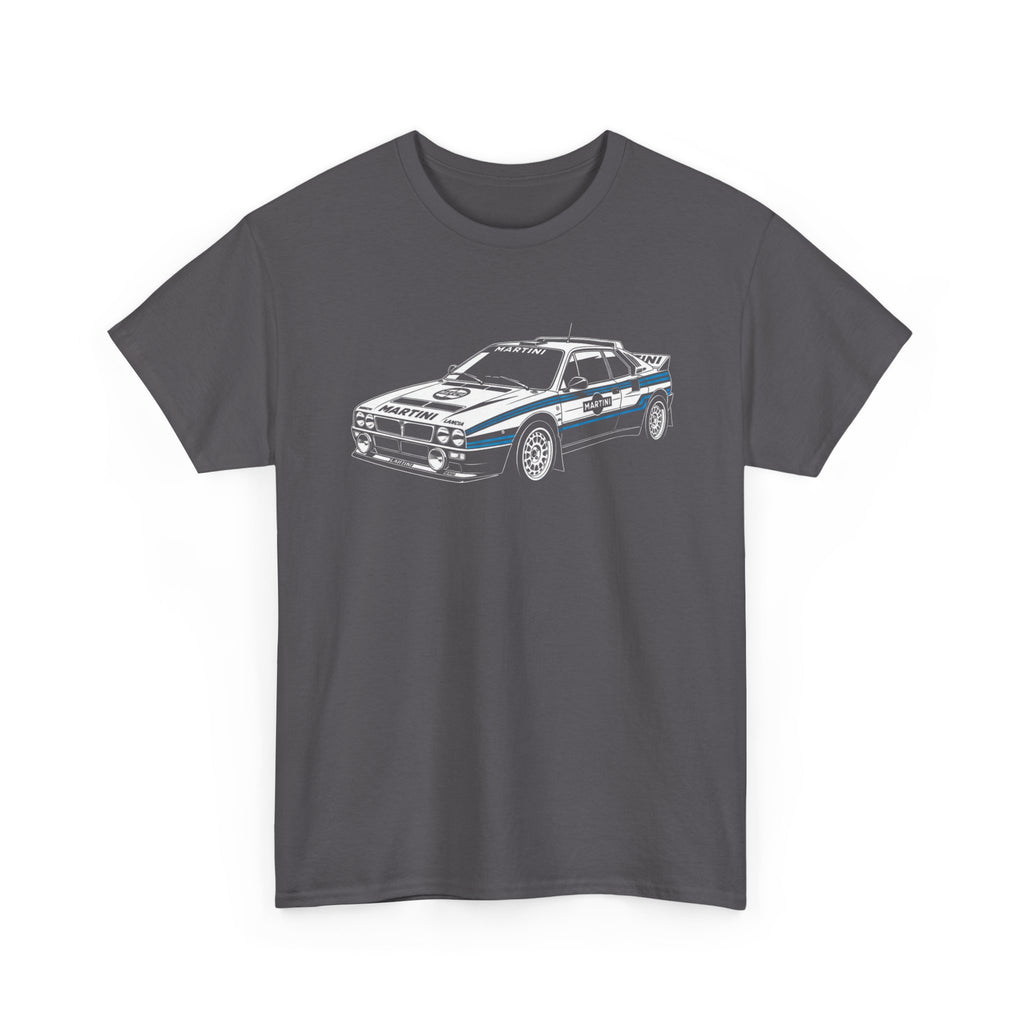 Vintage Lancia 037 Rally Car with Martini Racing inspired livery