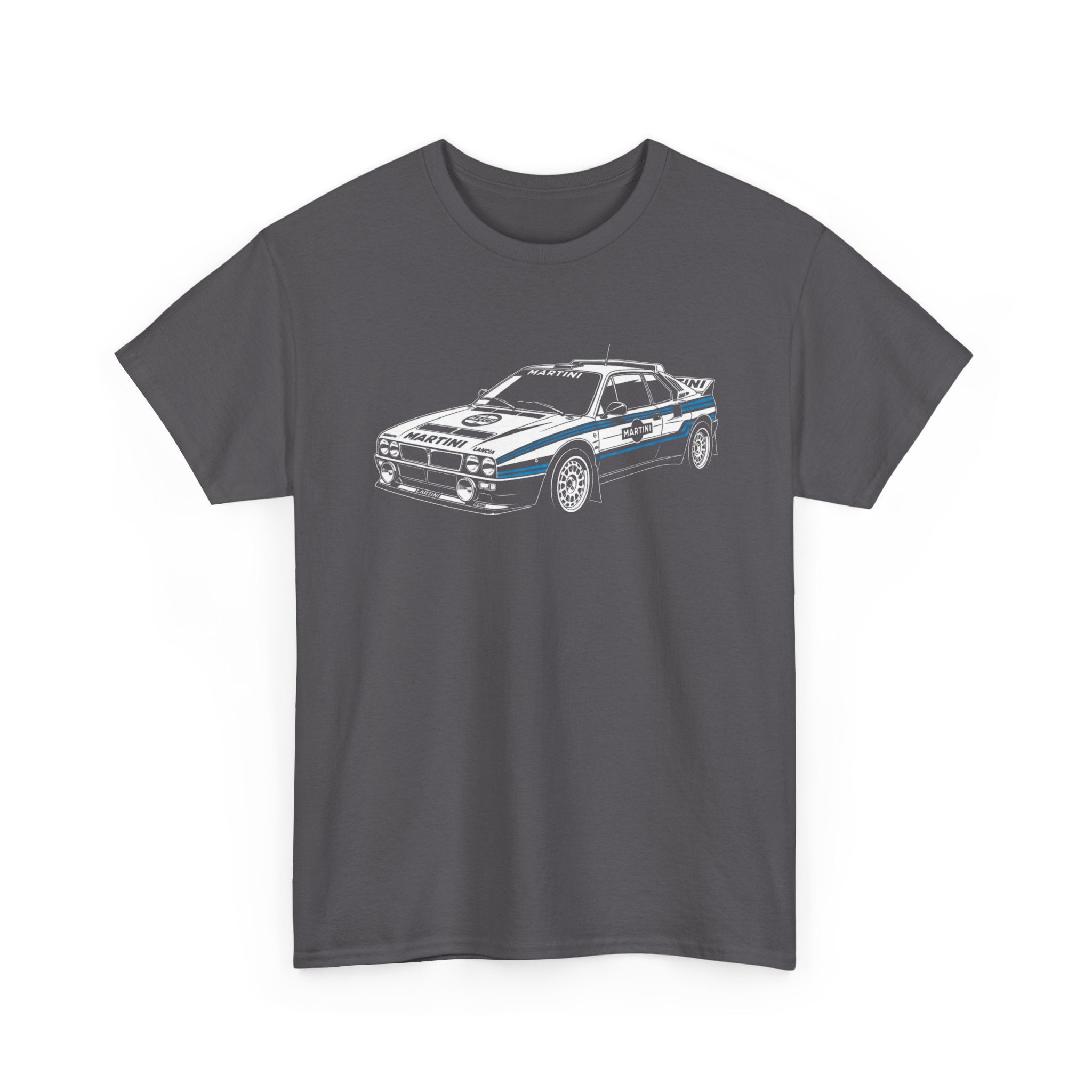 Vintage Lancia 037 Rally Car with Martini Racing inspired livery